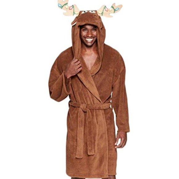 Briefly Stated Other Mens Lxl Christmas Moose Bathrobe New Poshmark